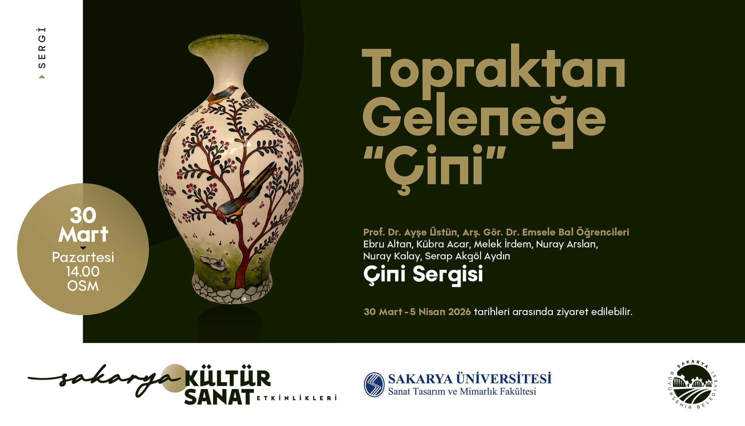 Sakarya'da Üniversiteli Gençlerin Çini Tasarımları OSM'de Geleneksel Motiflerle Sunuluyor